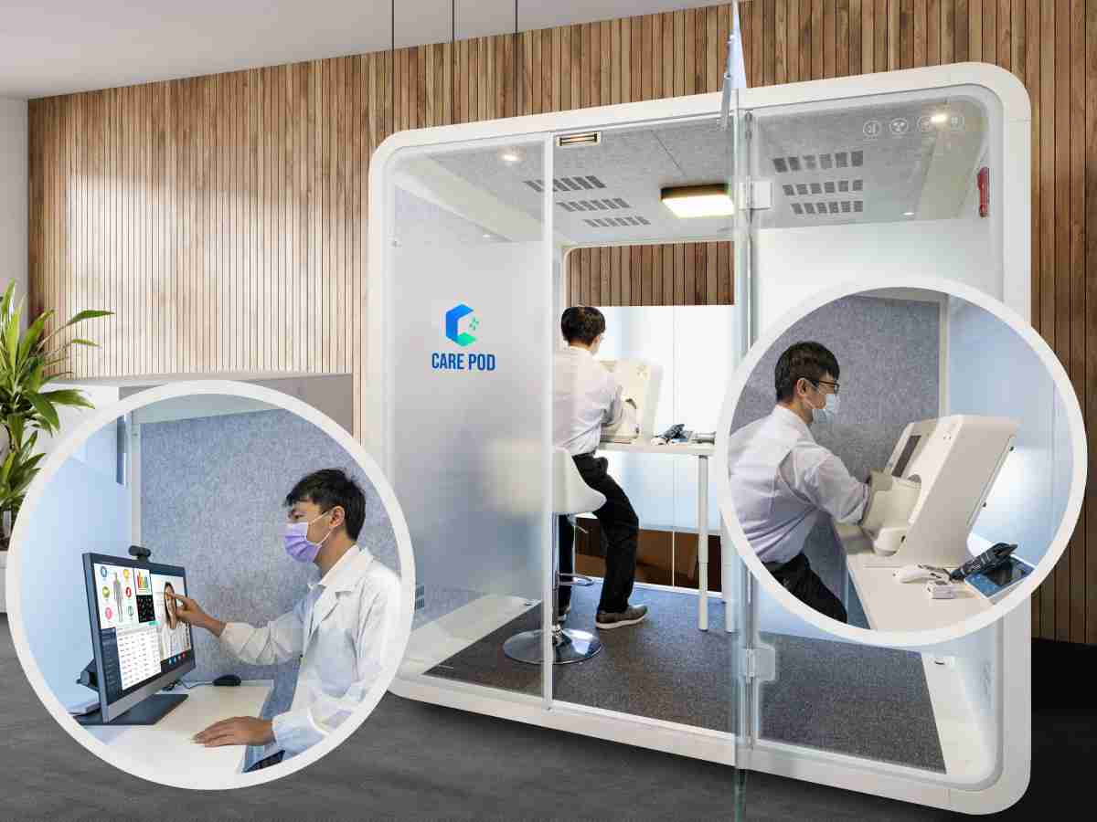 达擎于医疗科技展中展出＂远距诊疗舱＂，，，，以因应医疗数字化及社会高龄化趋势下、、复诊及慢性病患等族群对于远距看诊需求逐渐升高所推出的创新整合方案。。。多功能合一、、、、高隐私性的远距诊疗舱可根据病患端与医师端的不同需求，，提供弹性化及客制化功能，，，，节省医生和病患的精力及时间